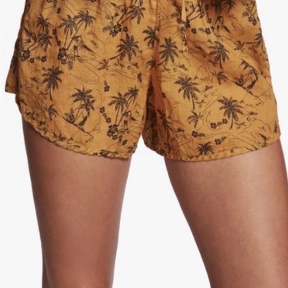 James Perse High Waist Mustard Print Shorts